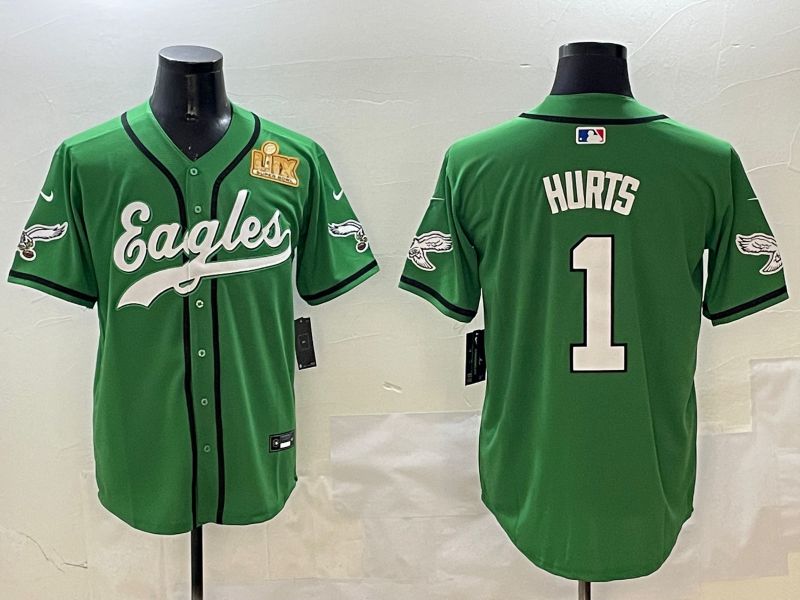 Men Philadelphia Eagles #1 Hurts Green three generations Jointly Name 2025 Nike Limited NFL Jersey style 6->philadelphia eagles->NFL Jersey